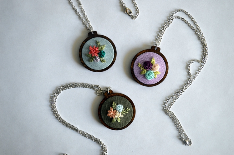 Wildflower Embroidery Necklace