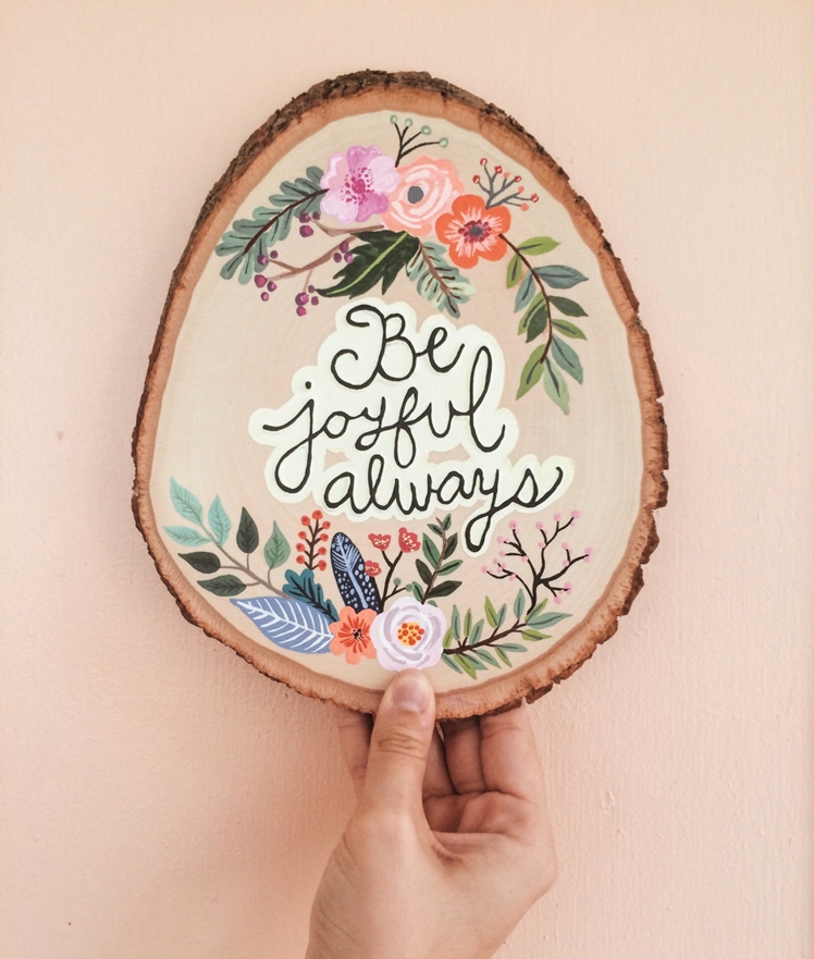 Custom Floral Hand-Painted Wood by Of Joy & Whimsy