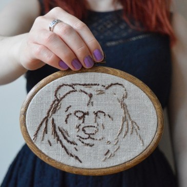Bear Embroidery Hoop - Midgins'