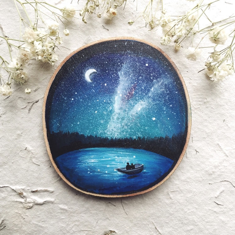 Stargazing on the Water Wood Wall Piece | Gracemere Woods