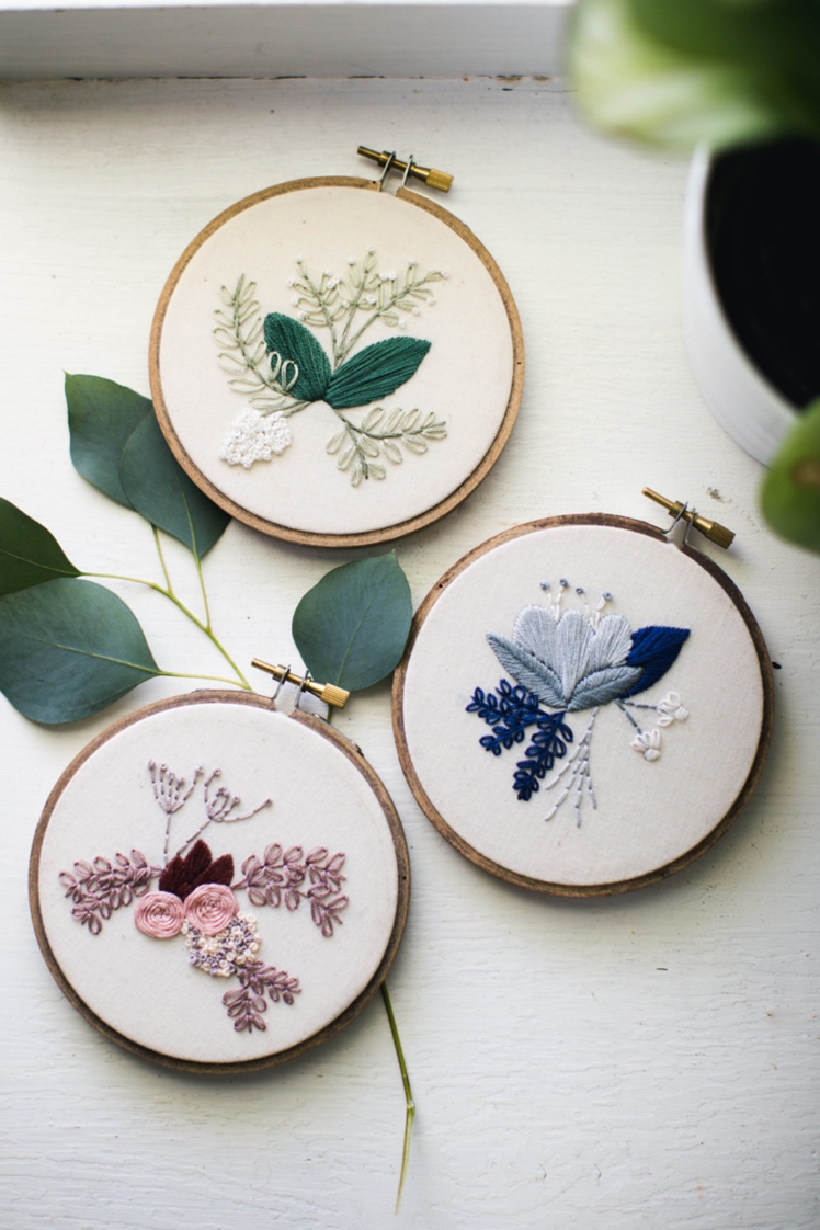 Floral Embroidery Hoop Art | Thistle Thread Design