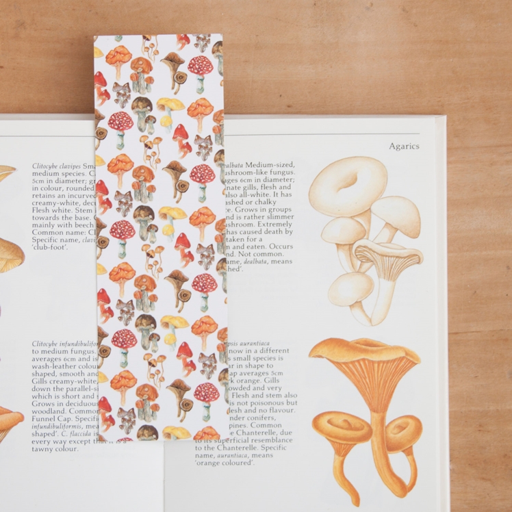 Mushrooms & Houseplants Illustrated Reversible Bookmark | Little Paisley Designs