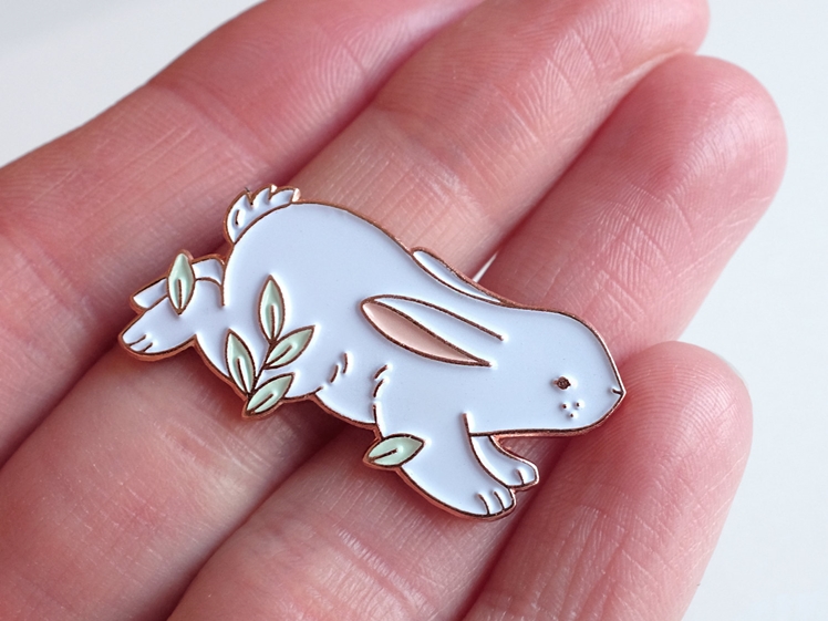 Hopping Bunny Enamel Pin | Nina Stajner