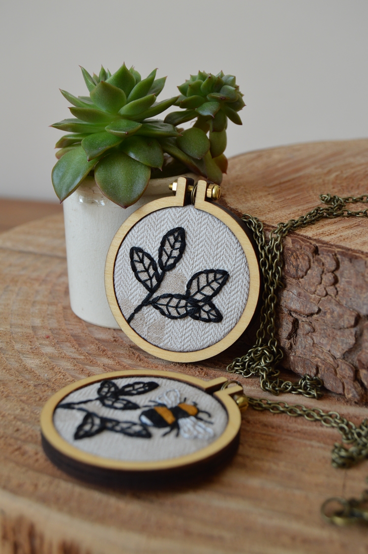 Botanical Embroidery Hoop Necklace | Midgins'