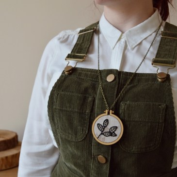 Botanical Embroidery Hoop Necklace | Midgins'