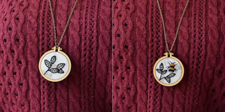 Botanical Embroidery Hoop Necklace | Midgins'