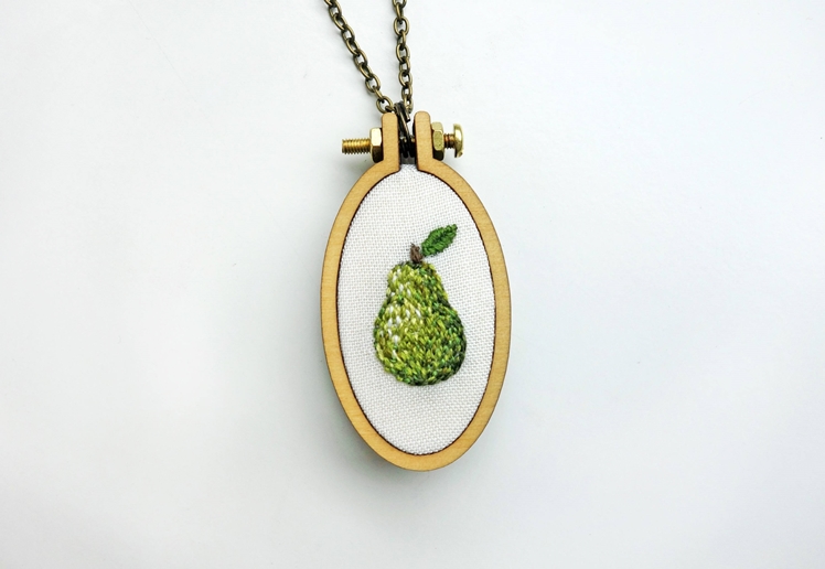 Embroidered Pear Necklace | Ghost Barn
