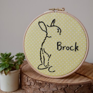 Custom Bunny Embroidery Hoop | Midgins'