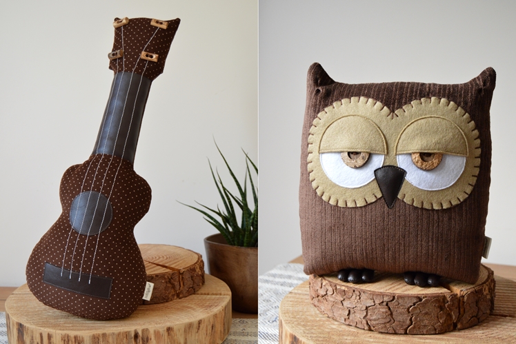 Ukulele and Owl Pillows | Midgins'