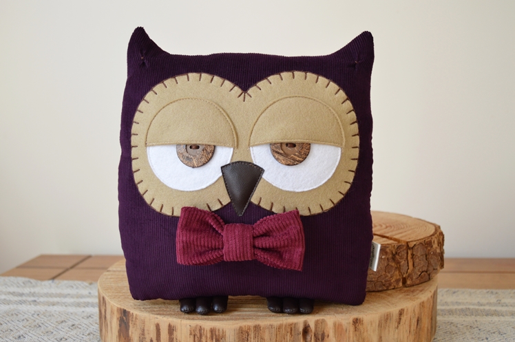 Plum Purple Owl Cushion | Midgins'