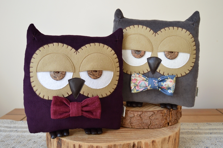 Plum Purple Owl Cushion | Midgins'