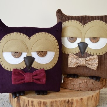 Plum Purple Owl Cushion | Midgins'