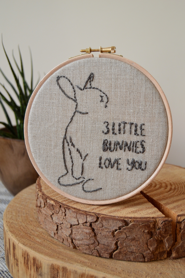 Custom Bunny Embroidery Hoop | Midgins'
