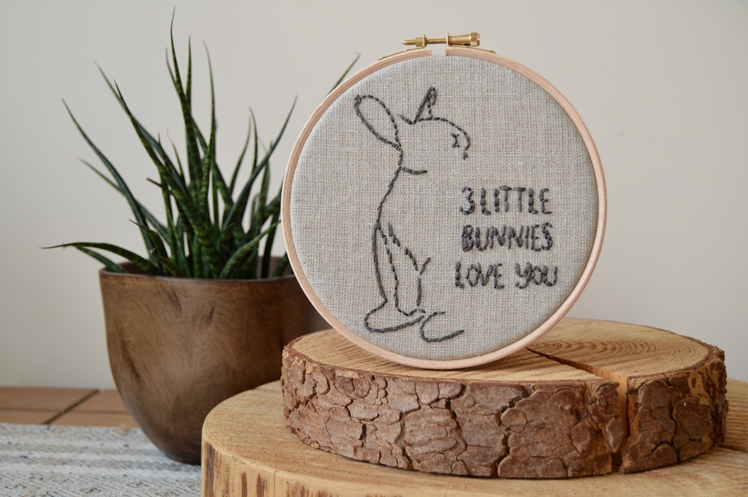 Custom Bunny Embroidery Hoop | Midgins'