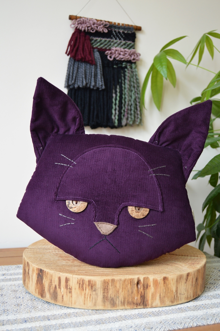 Purple Cat Cushion | Midgins'